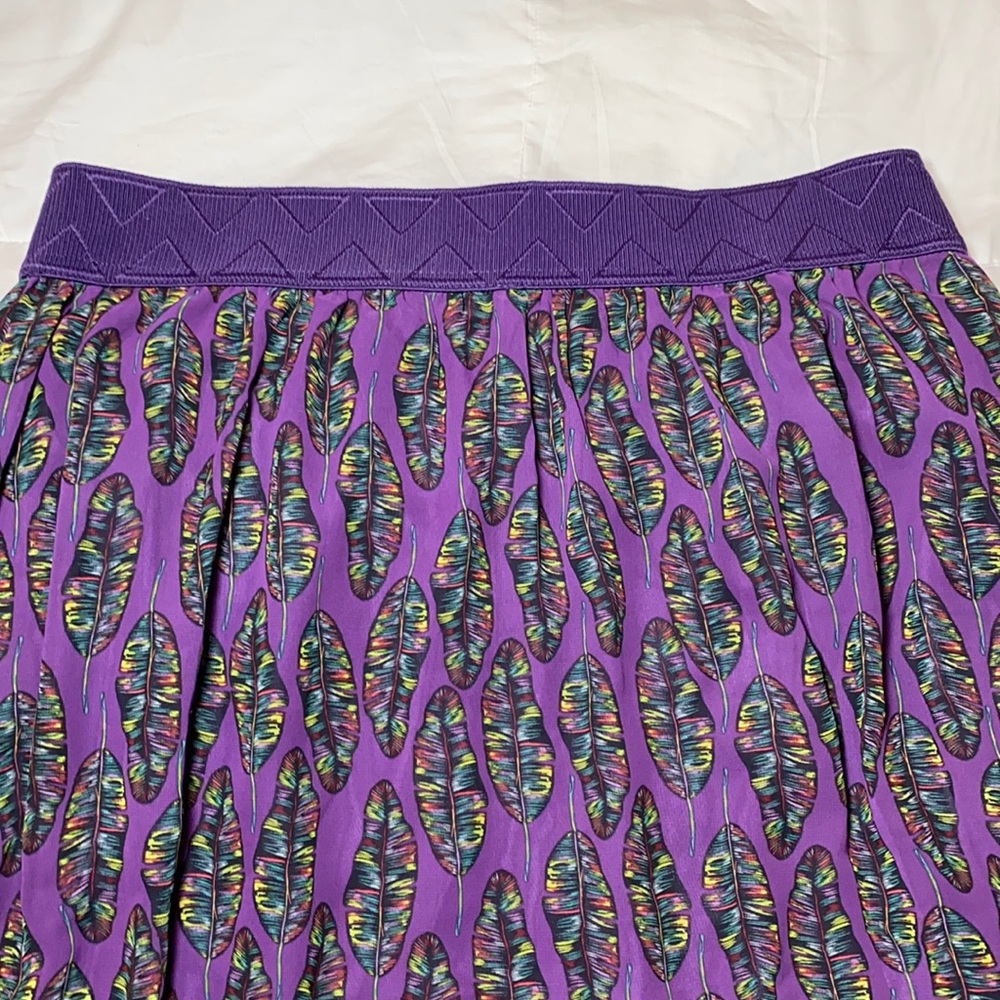 LulaRoe Lola purple feather skirt large